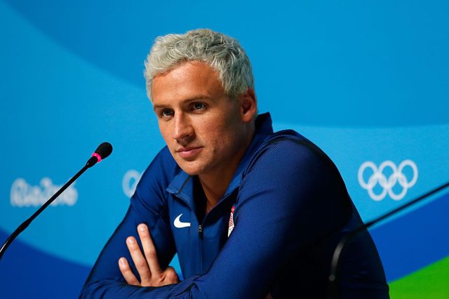 Ryan Lochte at the Olympics press center on August 12, 2016